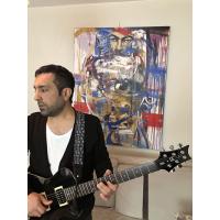 Çiçekli Küçük Kurukafa Desenli Gitar Askısı