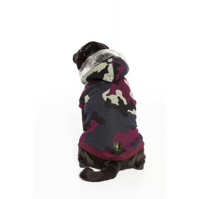 Çıkarılabilir Şapkalı Bordo Kamuflaj Köpek Hoodie(Sweatshirt)