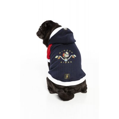 Lacivert Diorsk Rider Motorsikletli Köpek Hoodie(Sweatshirt)