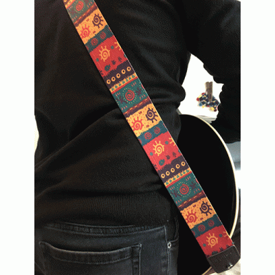 Etnik İnka Desenli Gitar Askısı