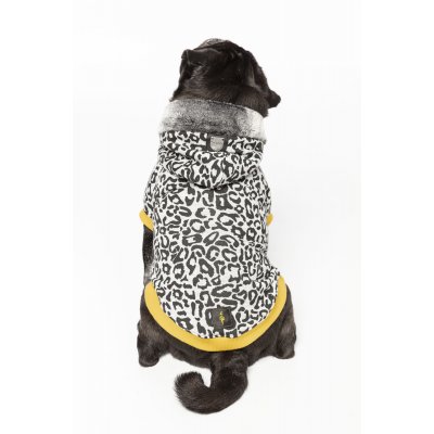 Gri Leopar Desenli Köpek Hoodie(Sweatshirt)